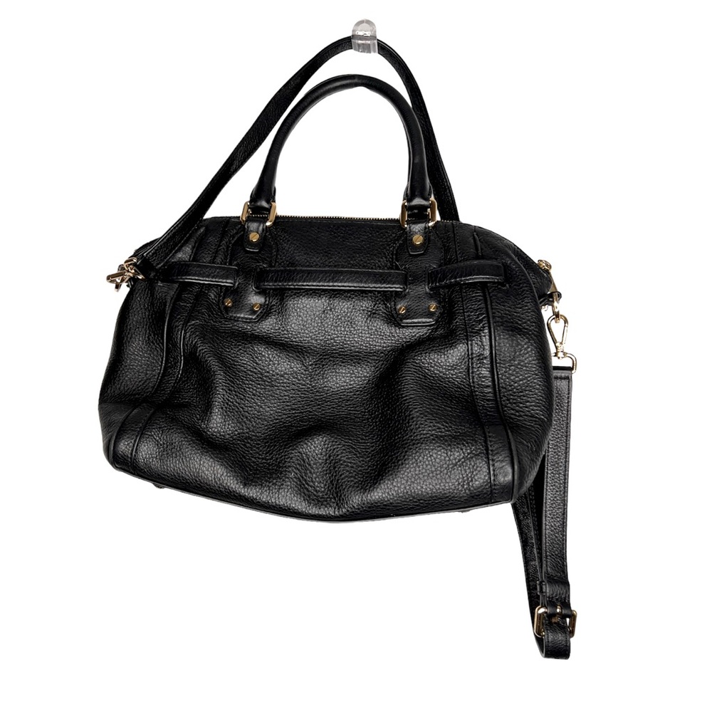 Michael Kors Pebble Leather Black Hudson Satchel Crossbody Bag - Picture 2 of 12